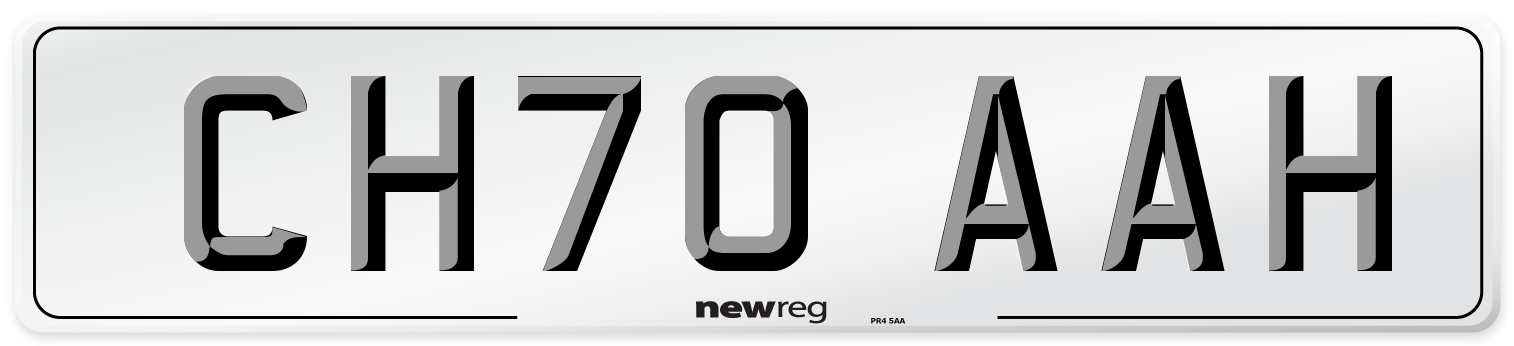 CH70 AAH Number Plate from New Reg